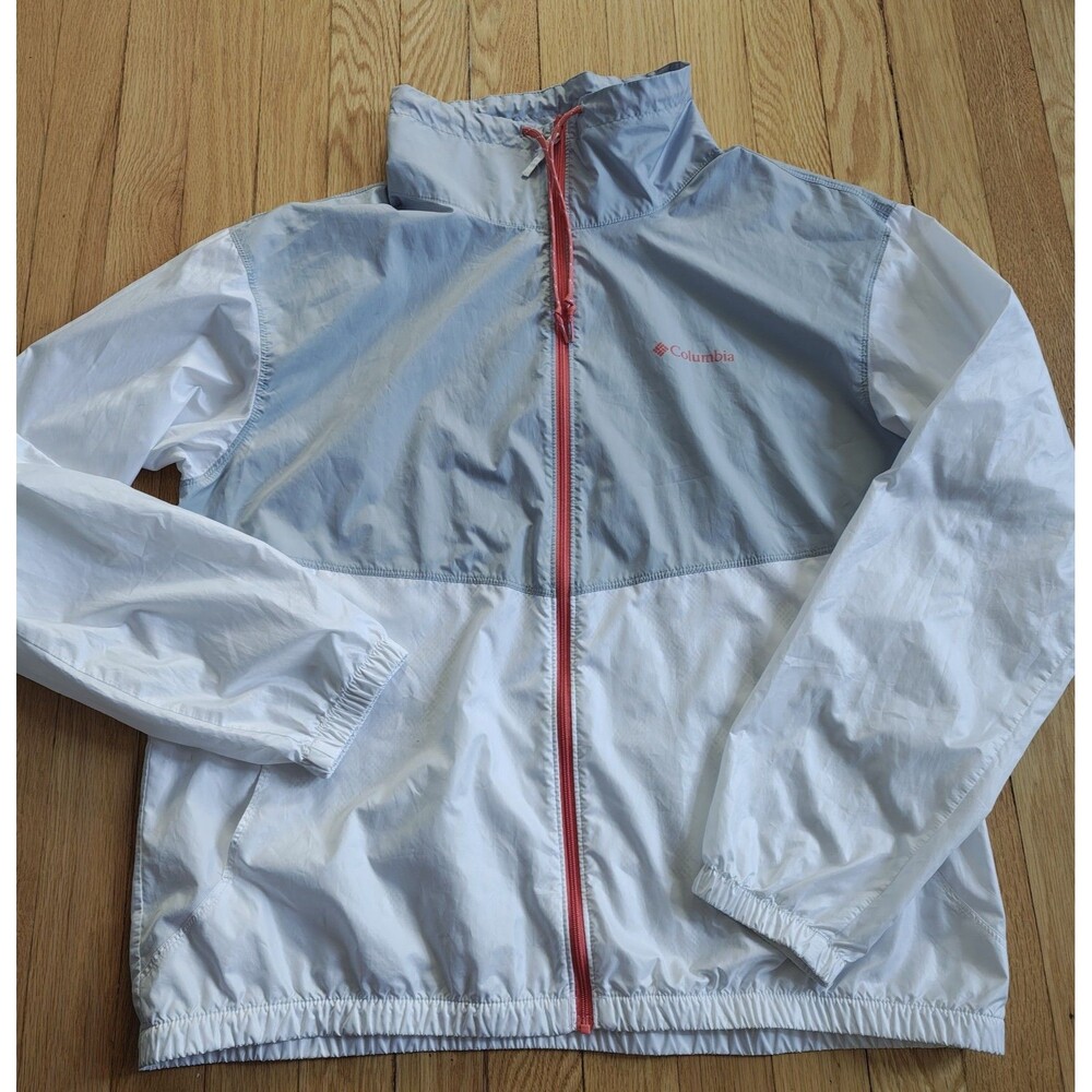 Columbia Windbreaker Jacket Women Large Full Zip Colorblock Lightweight Outdoor